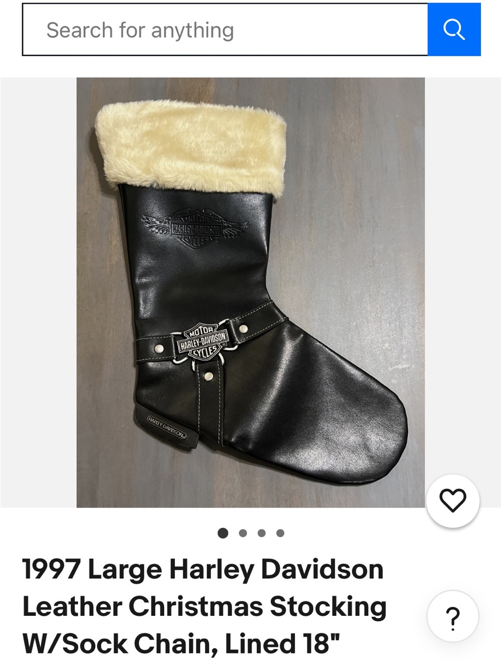 Harley-Davidson Black Leather Christmas Stocking